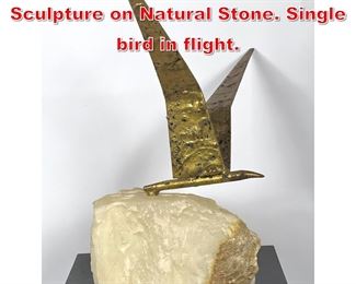 Lot 286 C. Jere Brutalist Bird Sculpture on Natural Stone. Single bird in flight. 