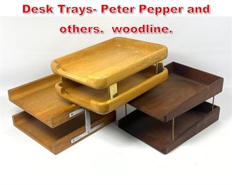 Lot 288 Mid Century Modern Wood Desk Trays Peter Pepper and others. woodline. 