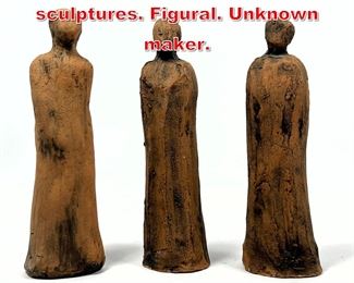 Lot 304 Three modernist terracotta sculptures. Figural. Unknown maker. 