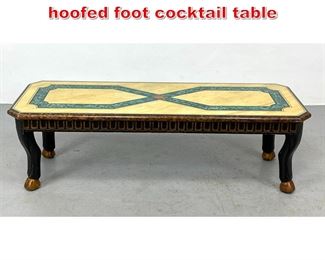 Lot 311 Decorative Faux painted hoofed foot cocktail table