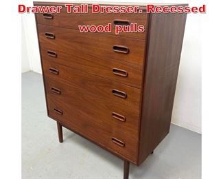Lot 319 Danish Modern Teak 6 Drawer Tall Dresser. Recessed wood pulls