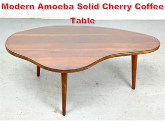 Lot 326 Vintage Mid Century Modern Amoeba Solid Cherry Coffee Table