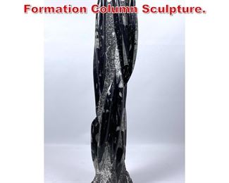 Lot 328 Orthoceras Fossil Formation Column Sculpture. 