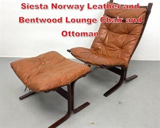 Lot 329 Ingmar Relling Westnofa Siesta Norway Leather and Bentwood Lounge Chair and Ottoman