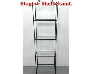 Lot 353 Wrought Iron and Glass Etagere Shelf Stand. 