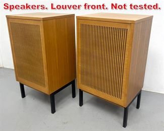 Lot 358 Pair Telefunken Stereo Speakers. Louver front. Not tested. 
