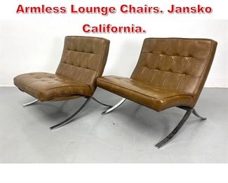 Lot 363 Pair Barcelona Style Armless Lounge Chairs. Jansko California. 