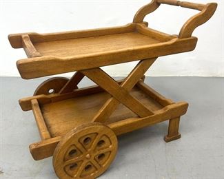 Lot 364 Rustic oak bar cart.