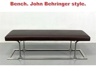 Lot 407 Modernist Chrome Base Bench. John Behringer style. 