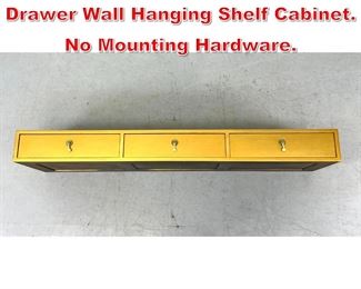 Lot 419 Decorator Gold Finish 3 Drawer Wall Hanging Shelf Cabinet. No Mounting Hardware. 