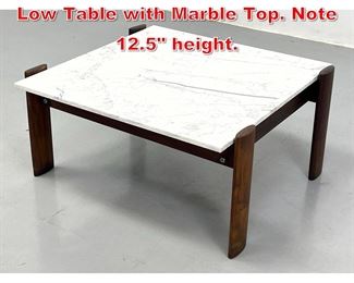 Lot 420 Lafer Brazilian Rosewood Low Table with Marble Top. Note 12.5 height. 