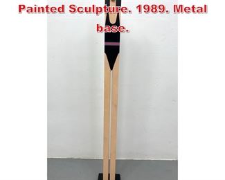 Lot 424 J.W. EATON Folk Art Painted Sculpture. 1989. Metal base. 