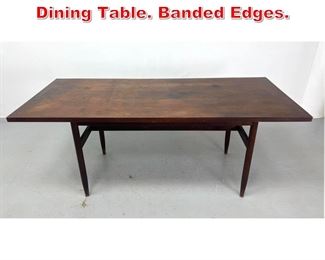 Lot 428 6 American Modern Walnut Dining Table. Banded Edges. 