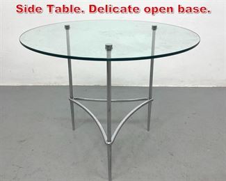 Lot 430 Italian Modern Occasional Side Table. Delicate open base. 