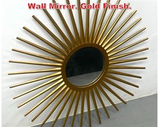 Lot 440 Safavieh Metal Sunburst Wall Mirror. Gold Finish. 