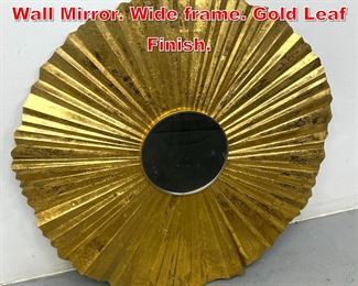 Lot 442 Safavieh Metal Folded Edge Wall Mirror. Wide frame. Gold Leaf Finish. 