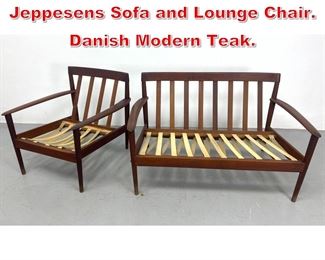 Lot 452 Grete Jalk for Poul Jeppesens Sofa and Lounge Chair. Danish Modern Teak. 