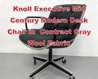 Lot 458 Charles Pollock Knoll Executive Mid Century Modern Desk Chair in Contract Gray Wool Fabric