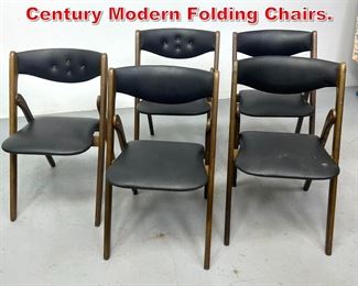 Lot 463 5pcs Stackmore Mid Century Modern Folding Chairs. 