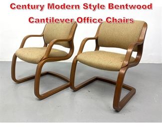 Lot 483 Pair of Steelcase Mid Century Modern Style Bentwood Cantilever Office Chairs