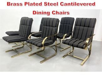 Lot 485 Set 6 Mid Century Modern Brass Plated Steel Cantilevered Dining Chairs