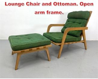 Lot 490 FICKS REED Modernist Lounge Chair and Ottoman. Open arm frame. 