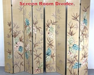 Lot 493 8 Panel Painted Folding Screen Room Divider. 