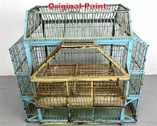 Lot 510 Painted Metal Bird Cage. Original Paint. 