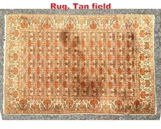 Lot 537 9 7 x 6 Handmade Carpet Rug. Tan field 