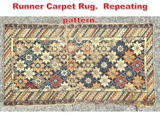 Lot 541 7 x 3 11 Antique Oriental Runner Carpet Rug. Repeating pattern.