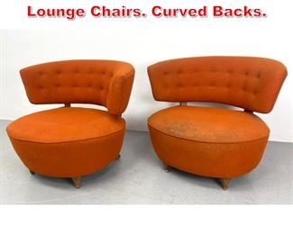 Lot 554 Pair George Nelson Style Lounge Chairs. Curved Backs. 