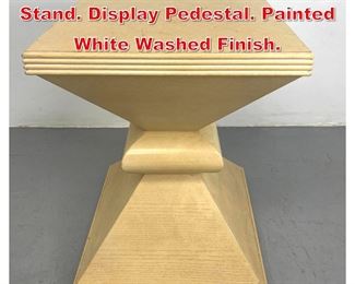 Lot 557 Decorator Corseted Table Stand. Display Pedestal. Painted White Washed Finish. 