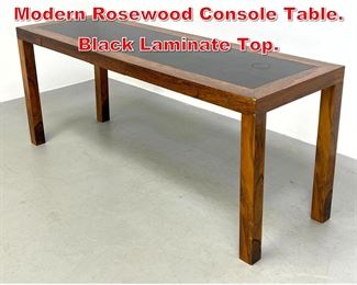 Lot 558 CENTRUM MOBLER Danish Modern Rosewood Console Table. Black Laminate Top.