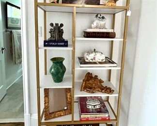 Shelves with fun finds...but loads of great BOOKS. Mostly coffee table and current.