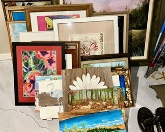 Eclectic collection of signed artwork 