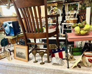Mid-Century stools, vintage chair, misc. decor