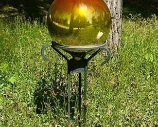 Gazing ball on stand