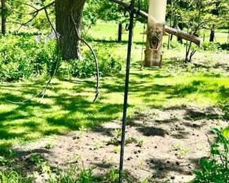 Shepherd's hooks w/ branches attached for birds to sit and wait to feed (some SOLD)