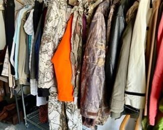 Hunting clothes (many from Cabellas), Men's & Women's clothing (some SOLD)