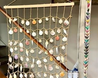 Shell hanging decor, chicken decor