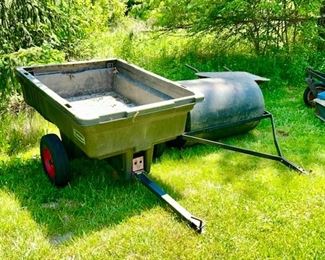 Tilt box Yard trailer (SOLD), lawn roller