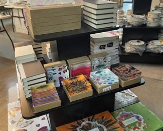 Designer books, trays and paper placemats