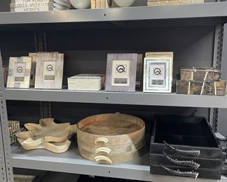 Designer trays, picture frames and books