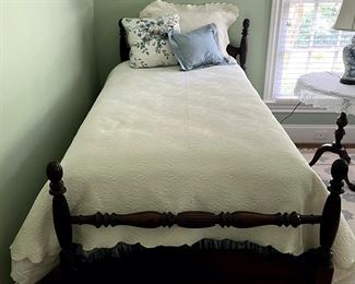 ANTIQUE TWIN BEDS WITH NEW MATTRESSES