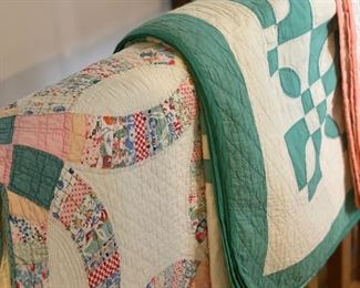 double wedding ring quilt star and basket quilts all antique and hand stitched