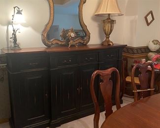 modern buffet and mirror