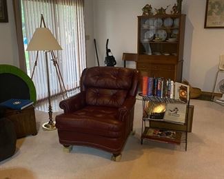 red top grain leather chair