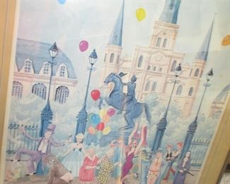 SIgned colorful St. Louis  cathedral print by   signed by Penrose