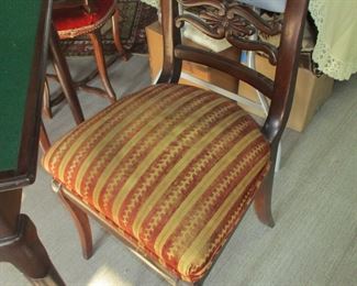 PAIR of German sabre leg Empire  chairs