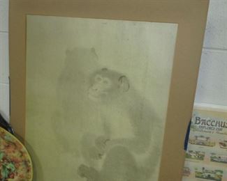 Another Monkey Japanese signed woodblock print